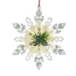 5" Ivory, Clear and Green Snowflake w/Pinecone Ornaments T3255