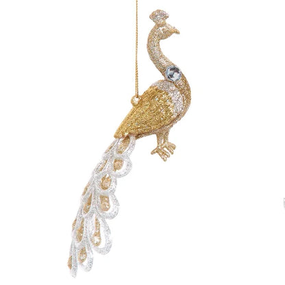 Gold & Silver Glitter Jeweled Ornament T3488