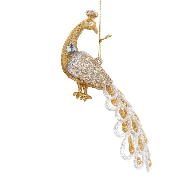 Gold & Silver Glitter Jeweled Ornament T3488