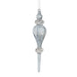 7" Red & Silver With Silver Glitter Finial Ornaments T3598