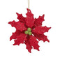 Red & Green Glittered Holly Leaf Ornaments T3636