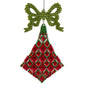 Red & Green Ball, Diamond & Tear Drop Glitter Ornaments T3638