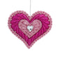 3" Pink & Silver Acrylic Glitter Heart Ornaments T3689