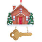 4.5" New Home With Dangling Key Ornament (Personalizable) W8474