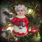 Wine Mrs. Claus Christmas Ornament
